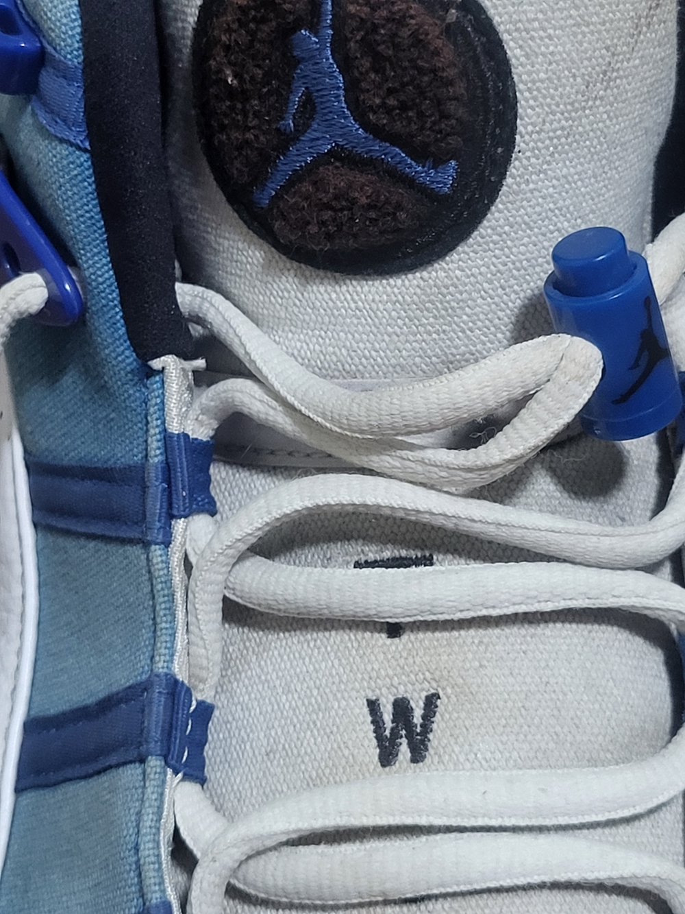 Nike Air Jordan Retro Blue and White Sneakers 6 Rings